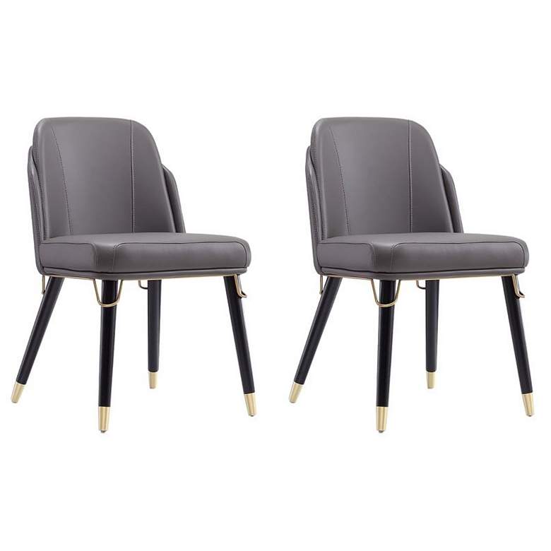 Image 1 Estelle Dining Chair in Pebble and Black (Set of 2)