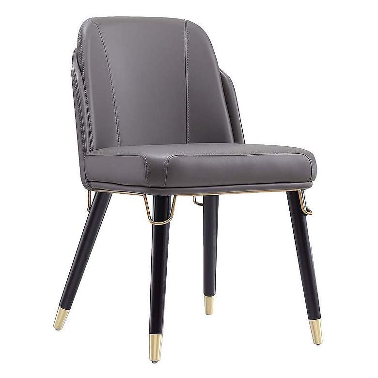 Image 1 Estelle Pebble and Black Faux Leather Dining Chair