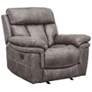Estelle Power Recliner Chair in Gunmetal Fabric and Pine Wood