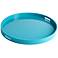 Estelle Teal Large Round Wood Tray