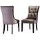 Ester Gray and Bronze Tufted Dining Chair Set of 2