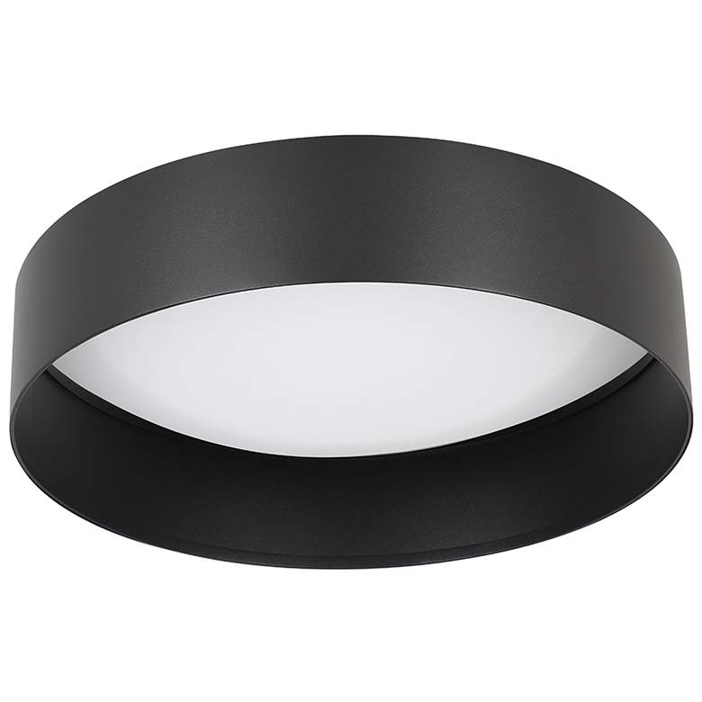 Image 1 Ester LED Ceiling Light- Structured Black - White Acrylic Shade