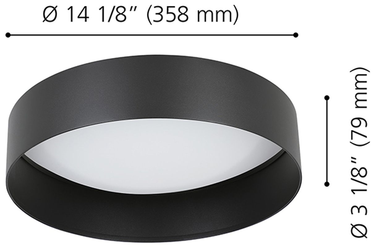 Image 4 Ester LED Ceiling Light- Structured Black - White Acrylic Shade more views
