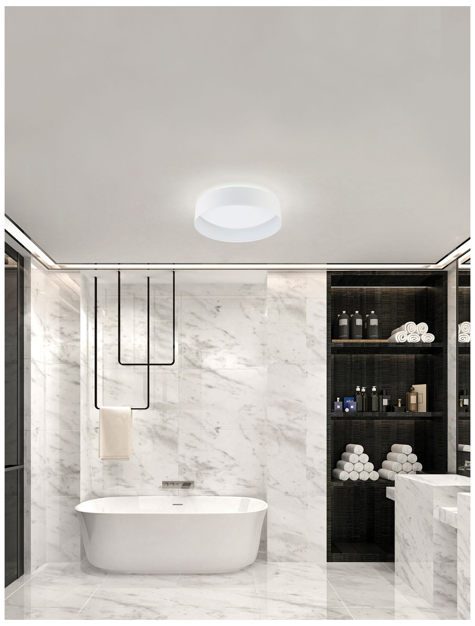 Image 2 Ester LED Ceiling Light- White Finish - White Acrylic Shade more views