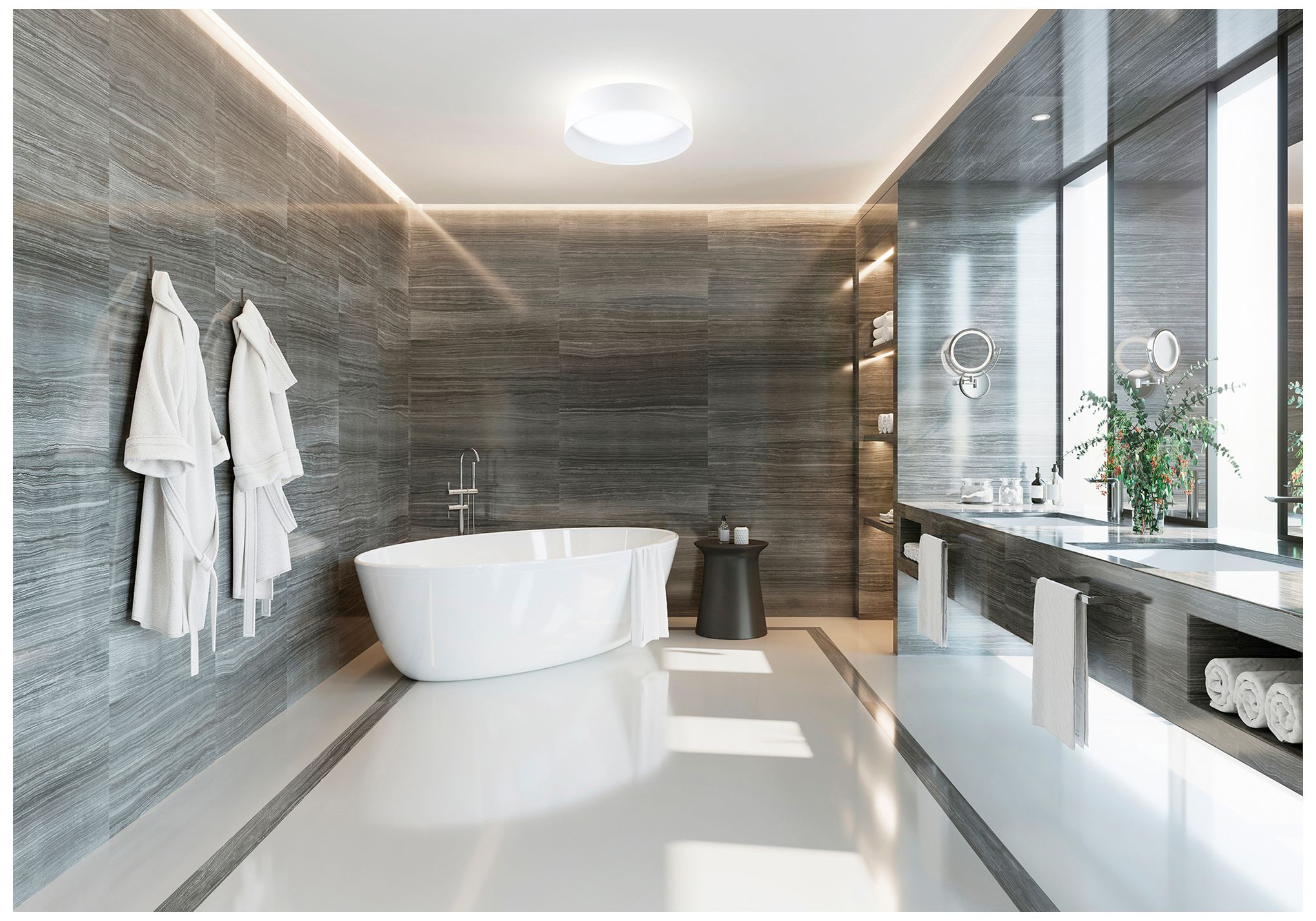 Image 3 Ester LED Ceiling Light- White Finish - White Acrylic Shade more views