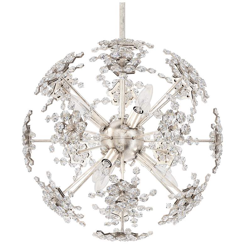 Image 1 Esteracae 18"H x 18"W 6-Light Crystal Pendant in Antique Silver
