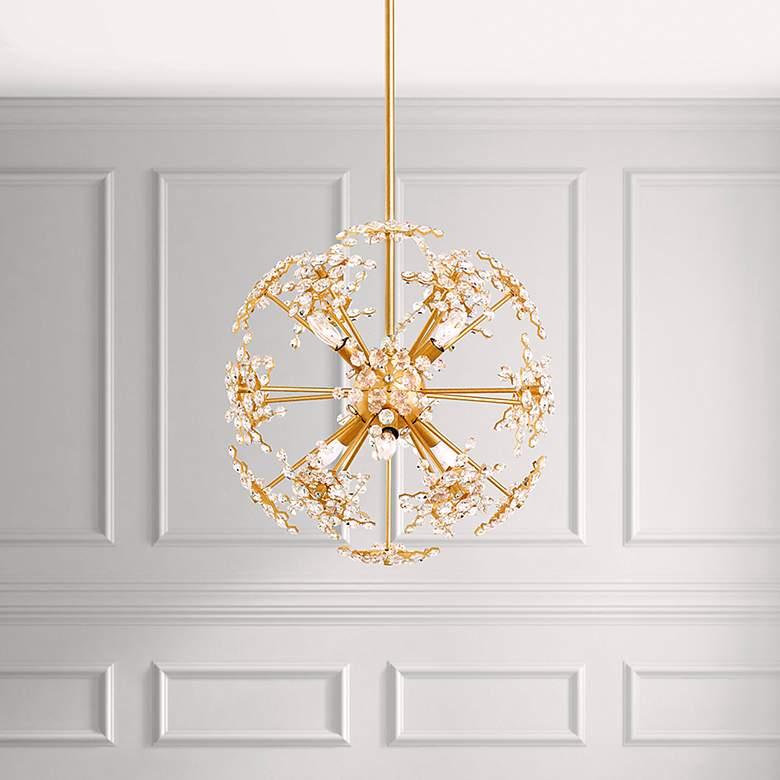 Image 1 Esteracae 18"H x 18"W 6-Light Crystal Pendant in Heirloom Gold