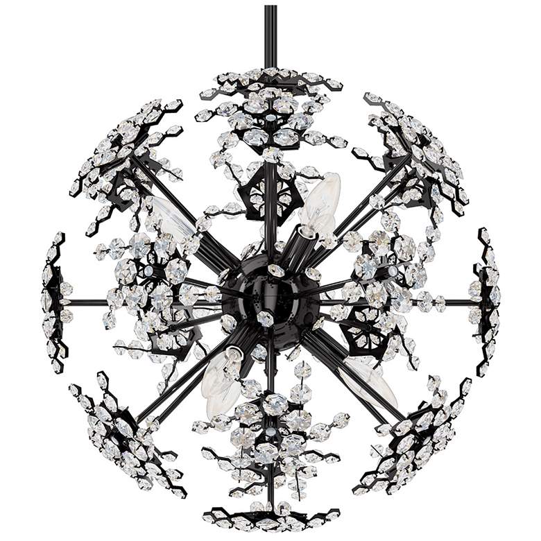 Image 1 Esteracae 18"H x 18"W 6-Light Crystal Pendant in Jet Black