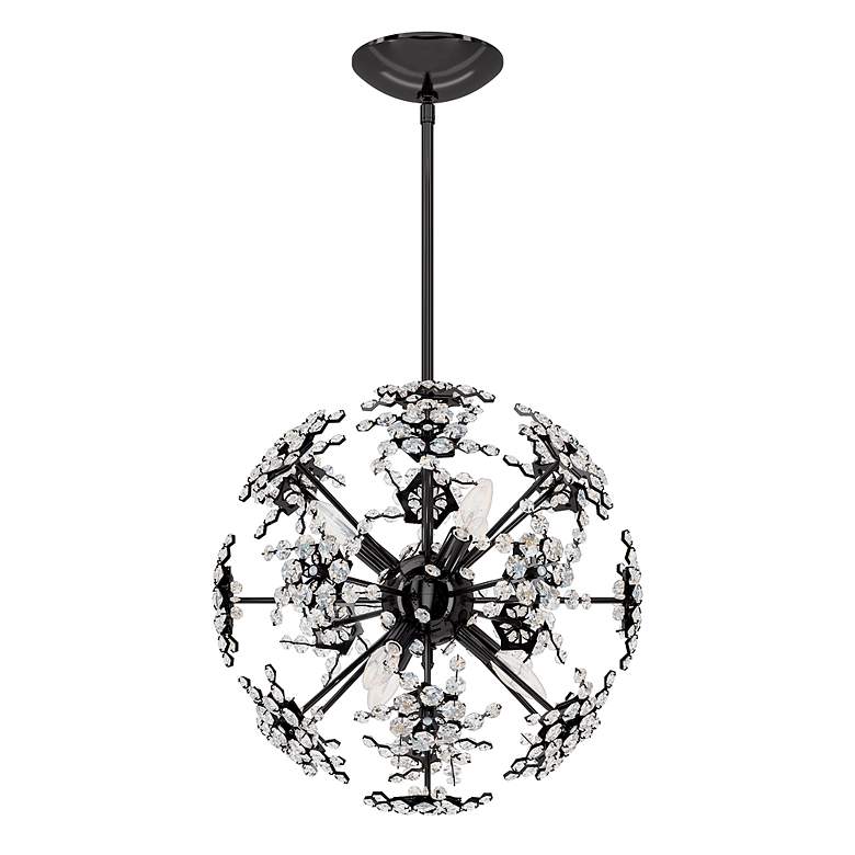 Image 2 Esteracae 18"H x 18"W 6-Light Crystal Pendant in Jet Black more views
