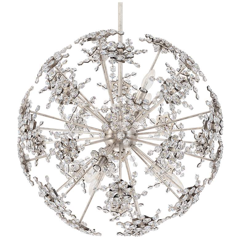 Image 1 Esteracae 24"H x 24"W 6-Light Crystal Pendant in Antique Silver