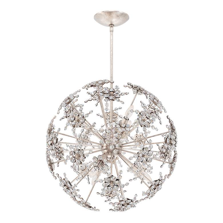 Image 2 Esteracae 24"H x 24"W 6-Light Crystal Pendant in Antique Silver more views