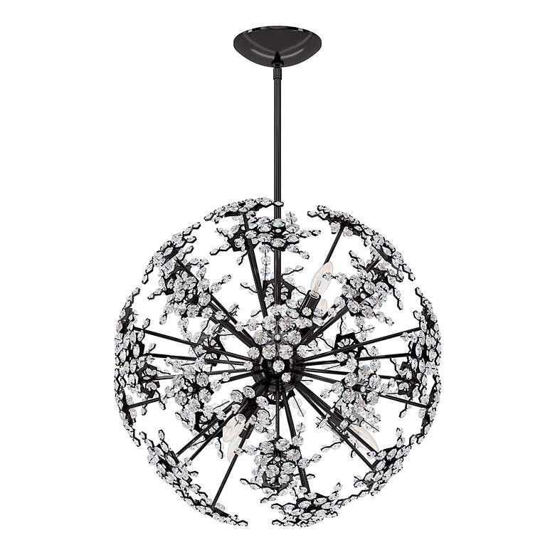 Image 2 Esteracae 24"H x 24"W 6-Light Crystal Pendant in Jet Black more views