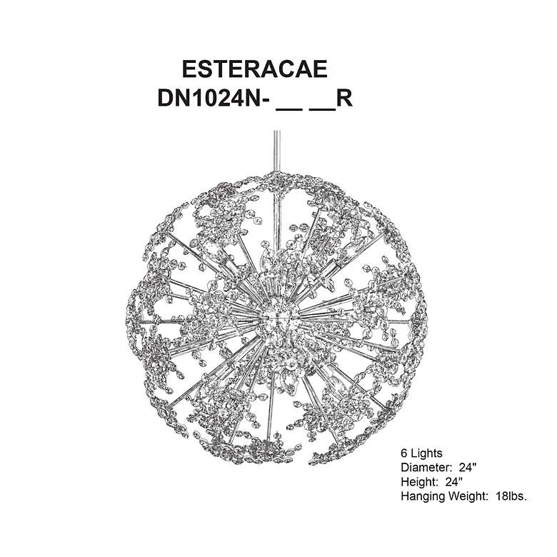 Image 4 Esteracae 24"H x 24"W 6-Light Crystal Pendant in Jet Black more views