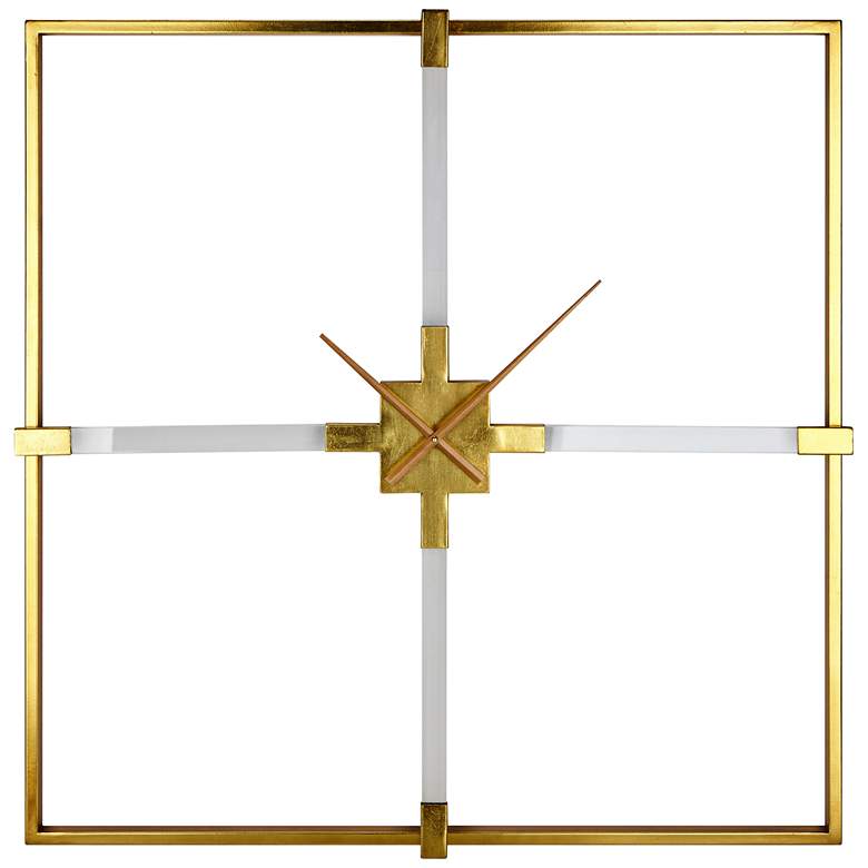 Image 1 Esteri Gold 36 inch Square Acrylic Wall Clock