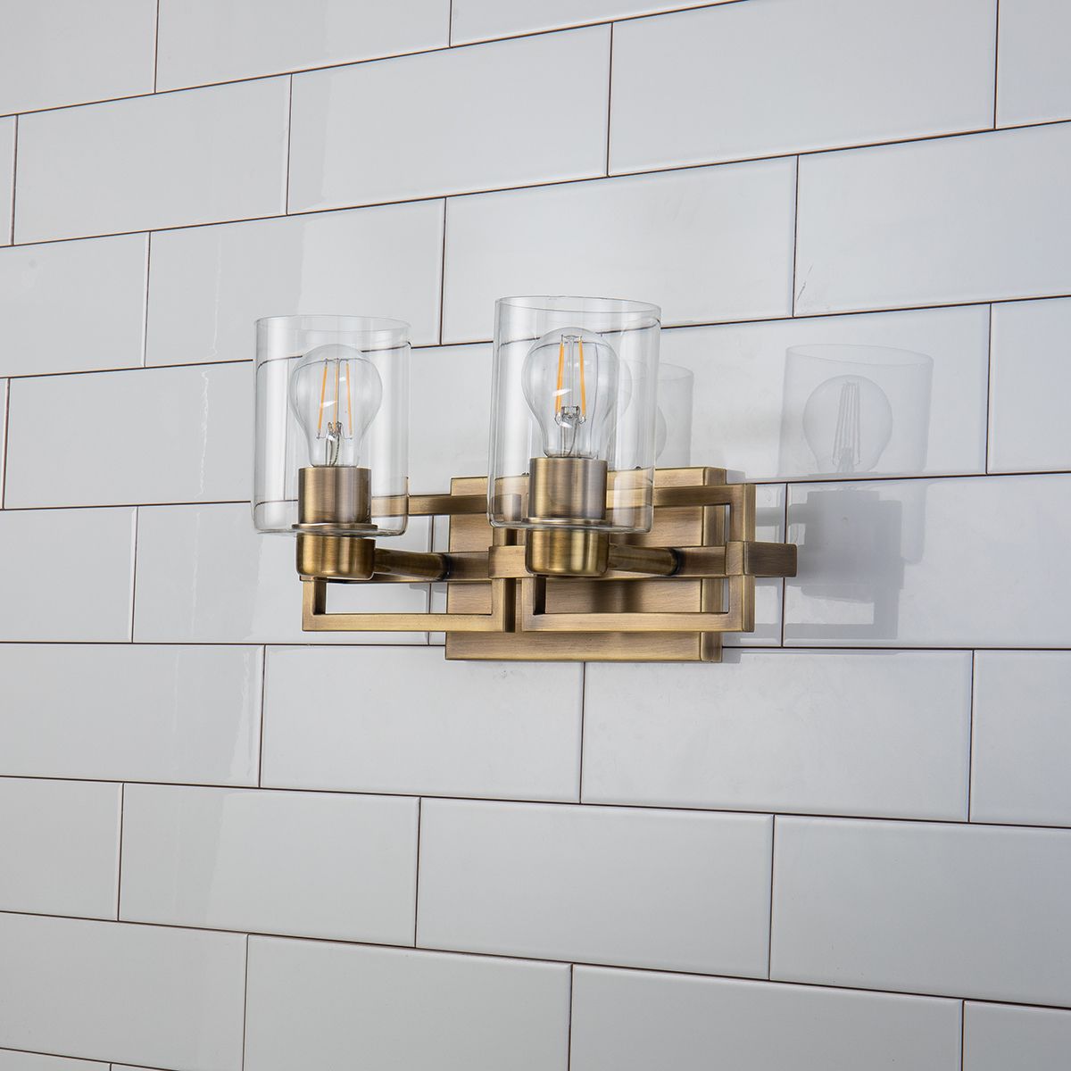 Image 3 Estes 2 Light Bath Vanity In Aged Brass more views