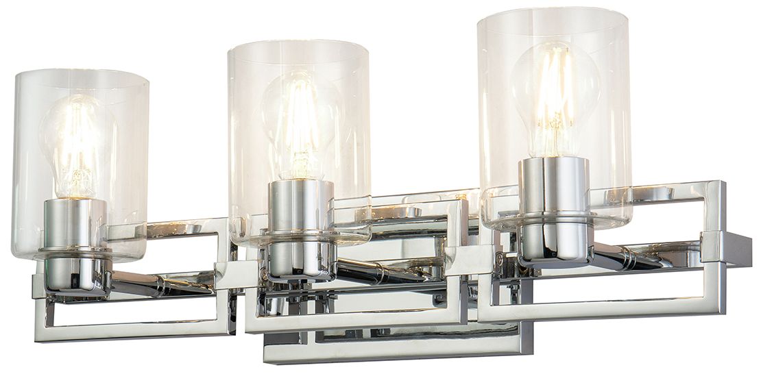 Estes 23" Wide Polished Chrome 3-Light Vanity Bath Light