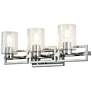1_Estes 23" Wide Polished Chrome 3-Light Vanity Bath Light
