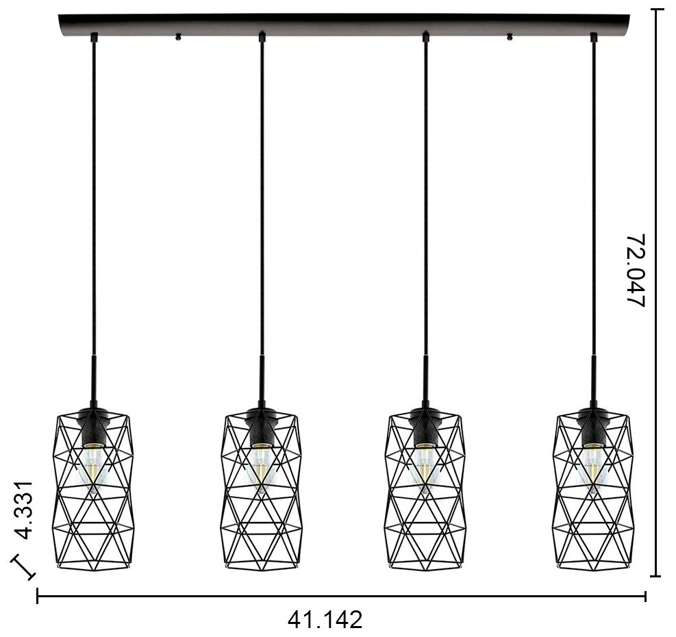 Image 4 Estevau 2 - 4-Light Multi Light Pendant - Matte Black more views