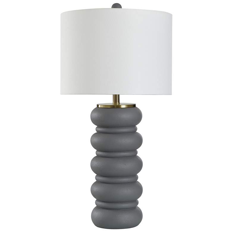 Image 1 Esther 32" High Frosted Charcoal Transitional Table Lamp With White Sh