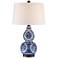Esther Blue and White Ceramic Gourd Table Lamp