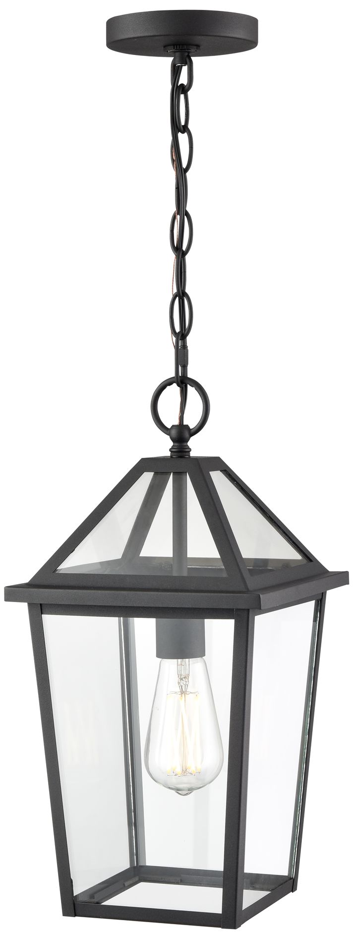 Image 4 Eston 16 1/2" High Textured Black Outdoor Hanging Light more views