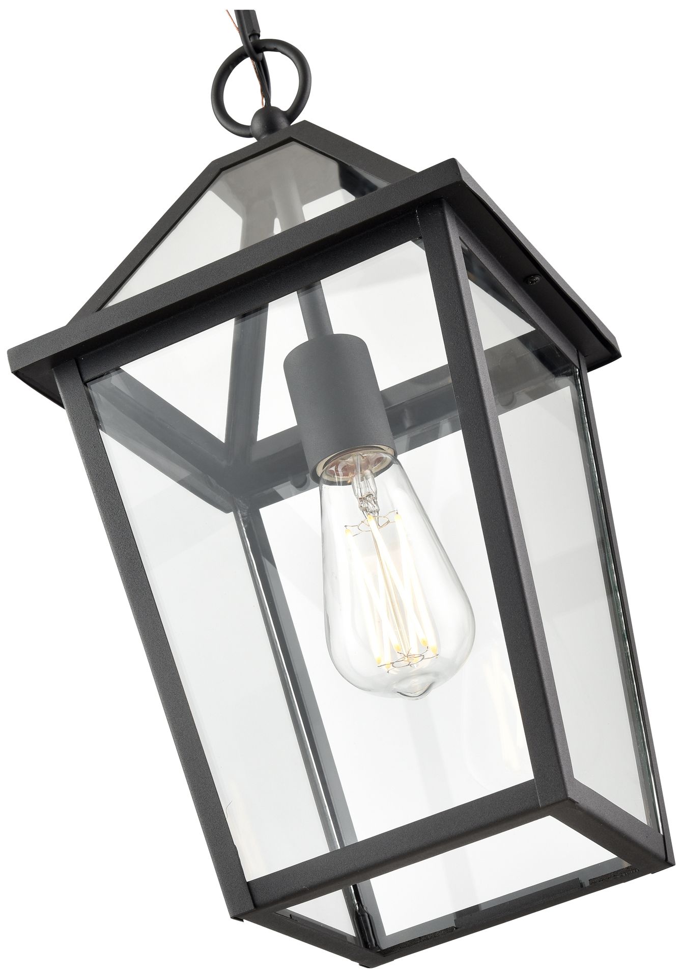 Image 5 Eston 16 1/2" High Textured Black Outdoor Hanging Light more views