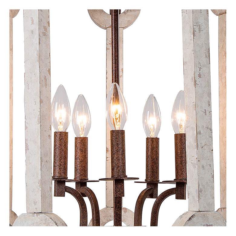Image 2 Estournel 16 1/2" Wide Distressed White 5-Light Chandelier more views