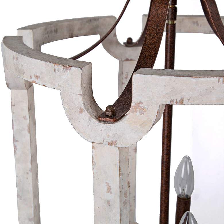 Image 4 Estournel 16 1/2" Wide Distressed White 5-Light Chandelier more views