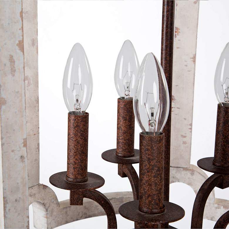 Image 5 Estournel 16 1/2" Wide Distressed White 5-Light Chandelier more views