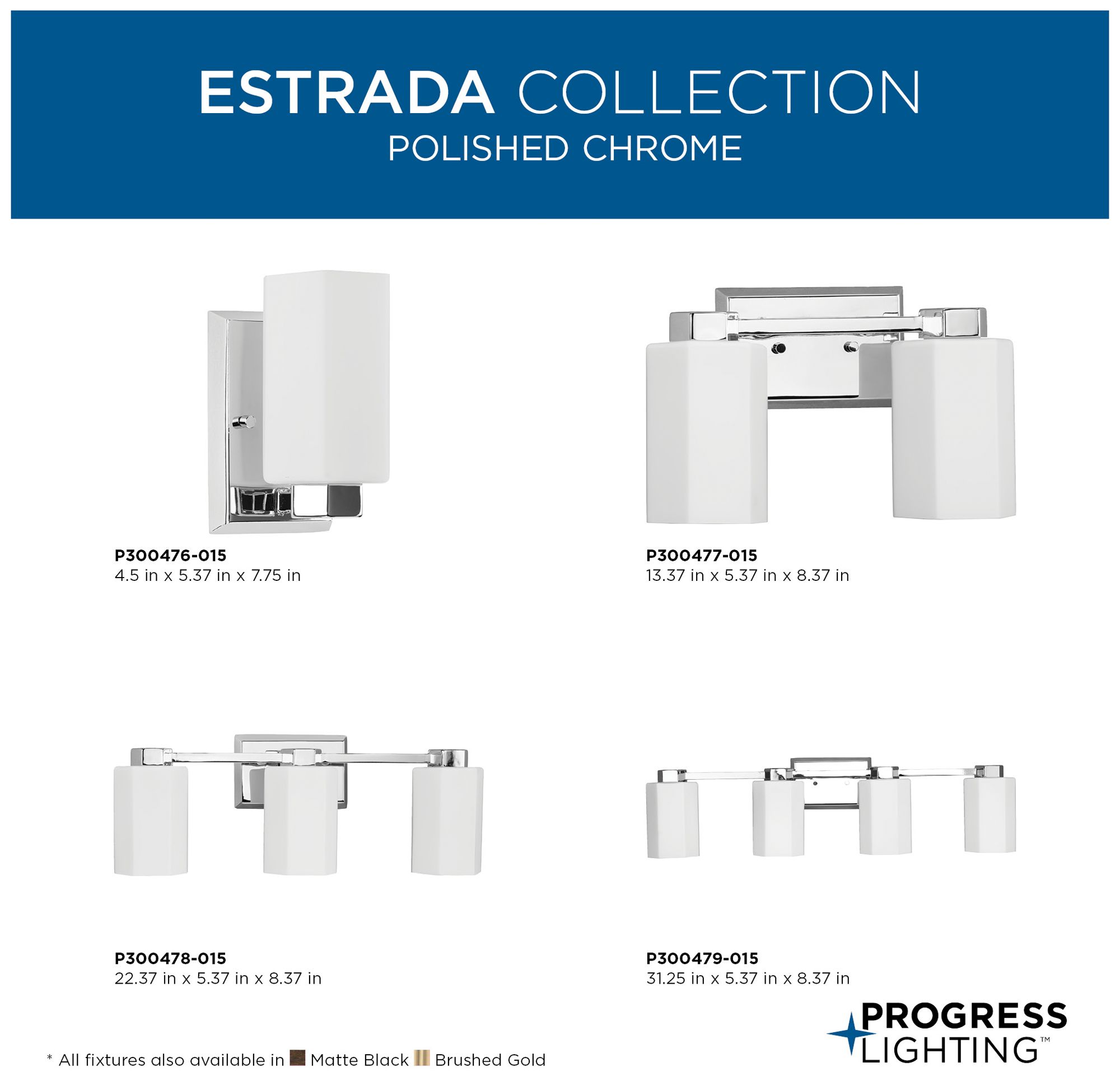 Estrada Collection Four-Light Contemporary Bath & Vanity Light