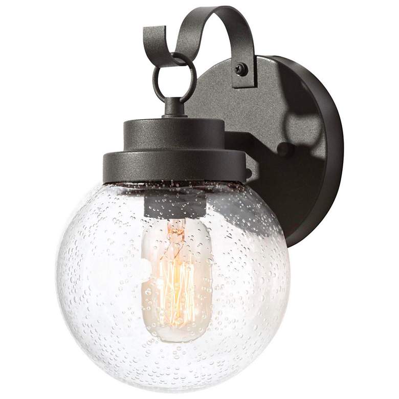 Image 6 Estrellado 10"H Textured Black Outdoor Wall Lights Set of 2 more views