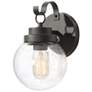 6_Estrellado 10"H Textured Black Outdoor Wall Lights Set of 2 more views