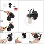 7_Estrellado 10"H Textured Black Outdoor Wall Lights Set of 2 more views