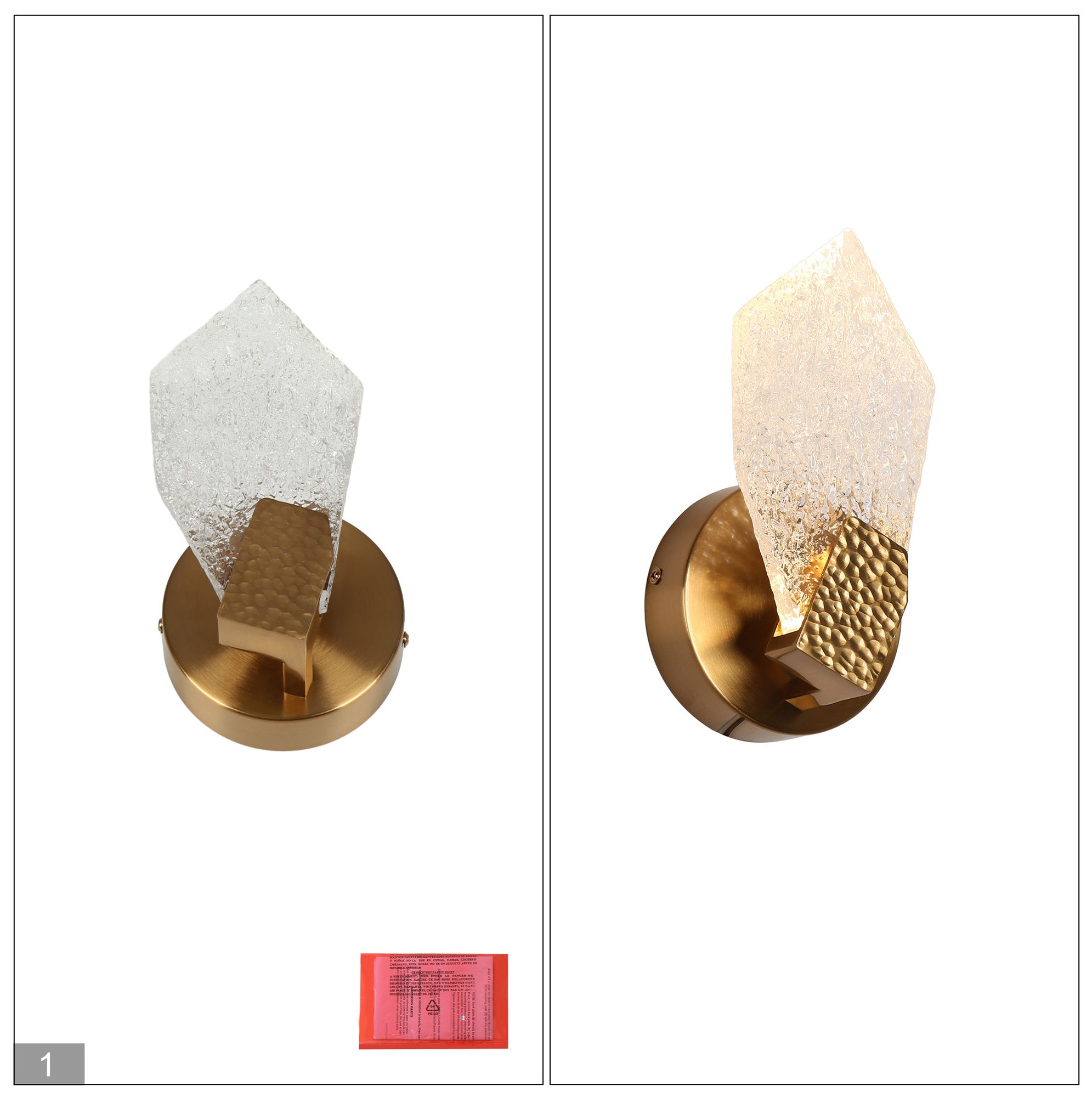 Esworlo 1-Light LED Brass Resin Wall Sconces - Made to Order