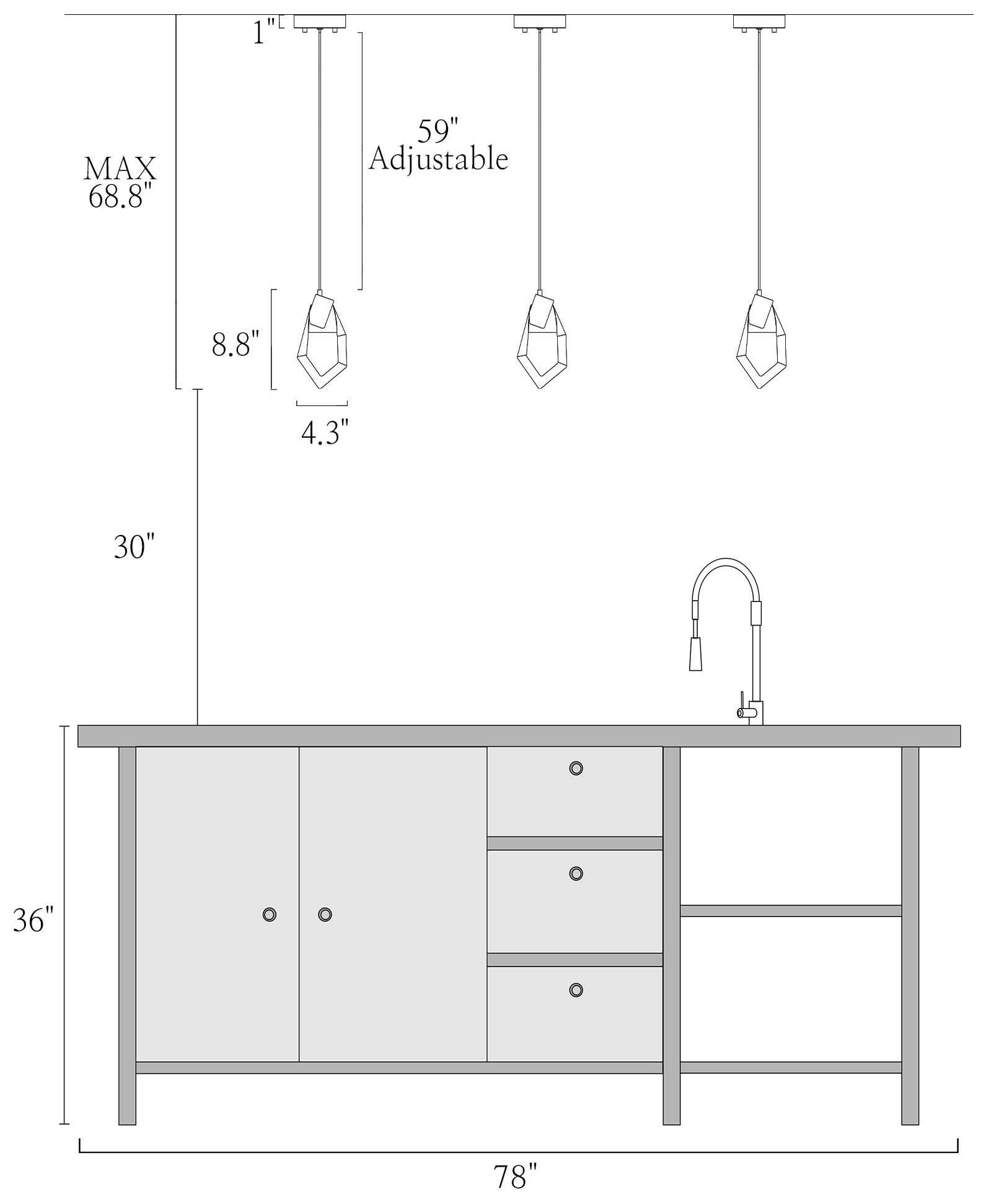 Esworlo 1-Light LED Resin Pendant Light