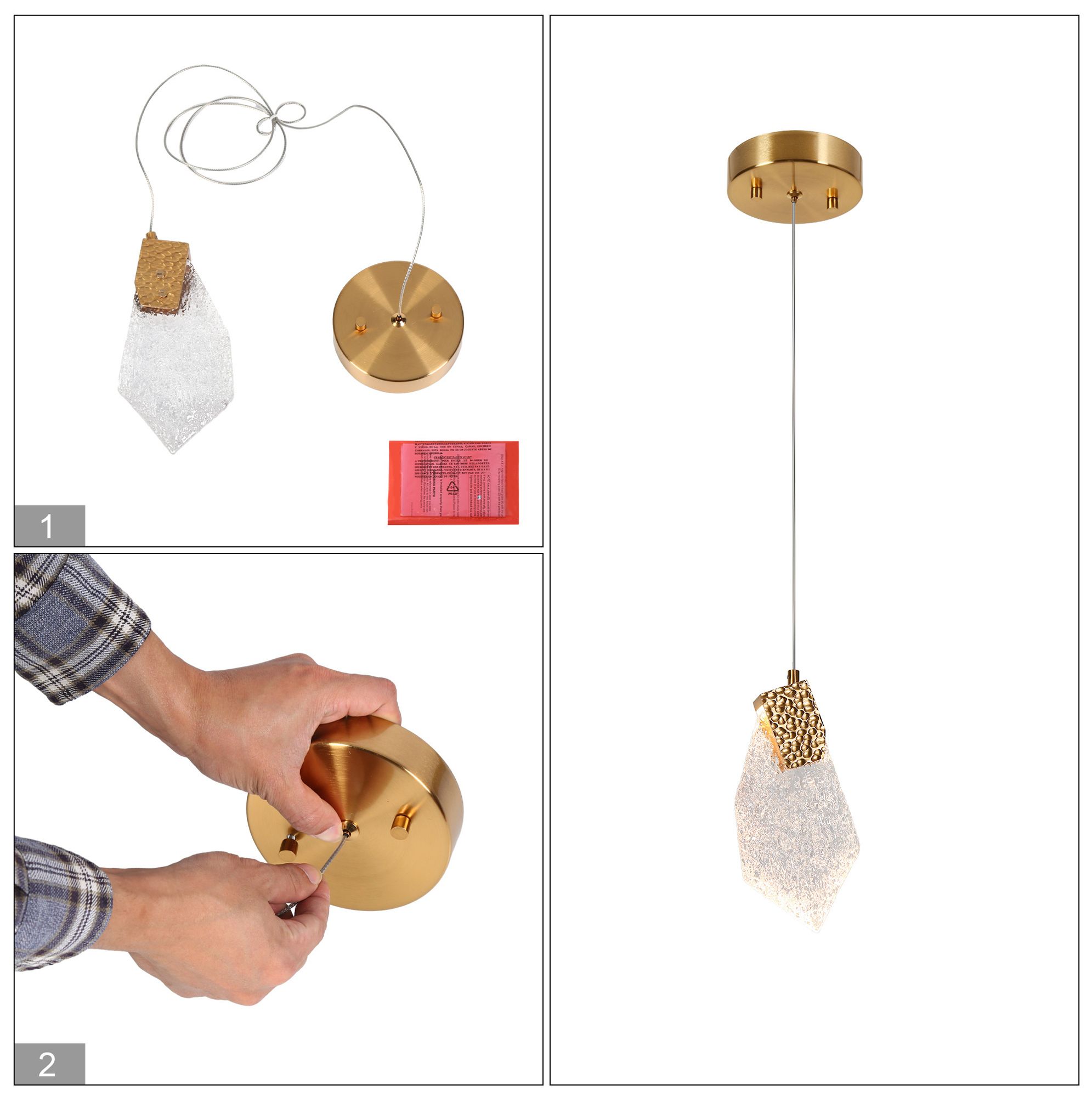 Esworlo 1-Light LED Resin Pendant Light