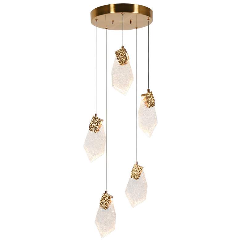 Image 1 Esworlo 5-Light LED Resin Island Pendant Light