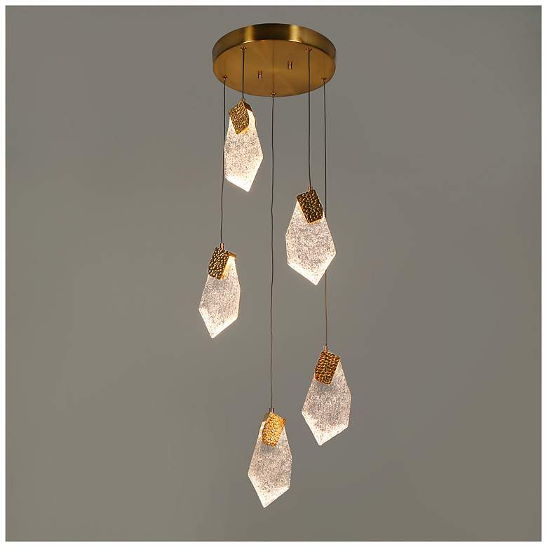 Image 2 Esworlo 5-Light LED Resin Island Pendant Light more views