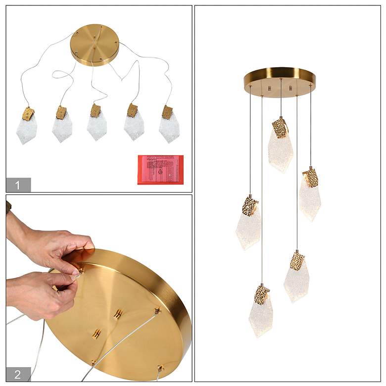 Image 7 Esworlo 5-Light LED Resin Island Pendant Light more views