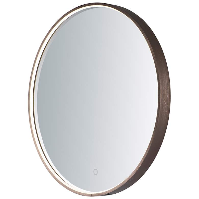 Image 2 ET2 27 1/2" Round Modern Wall Mirror with LED Light