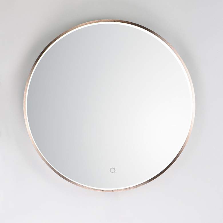 Image 4 ET2 27 1/2" Round Modern Wall Mirror with LED Light more views