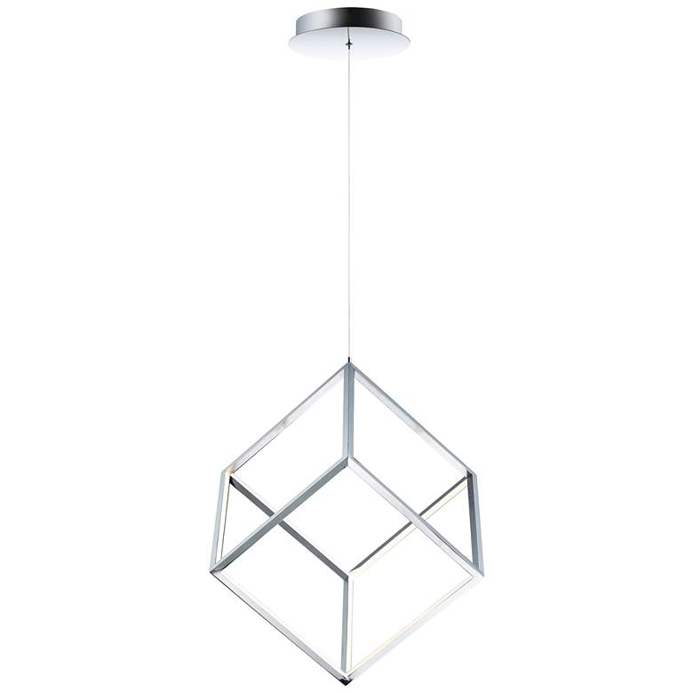 Image 1 ET2 4-Square 14 1/4" Wide Chrome Square Modern Geometric LED Pendant