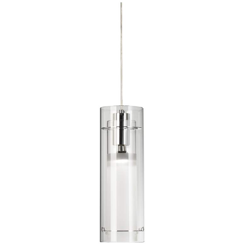 Image 3 ET2 5 1/2" Wide Clear Cylinder and Frosted Glass Modern Pendant Light