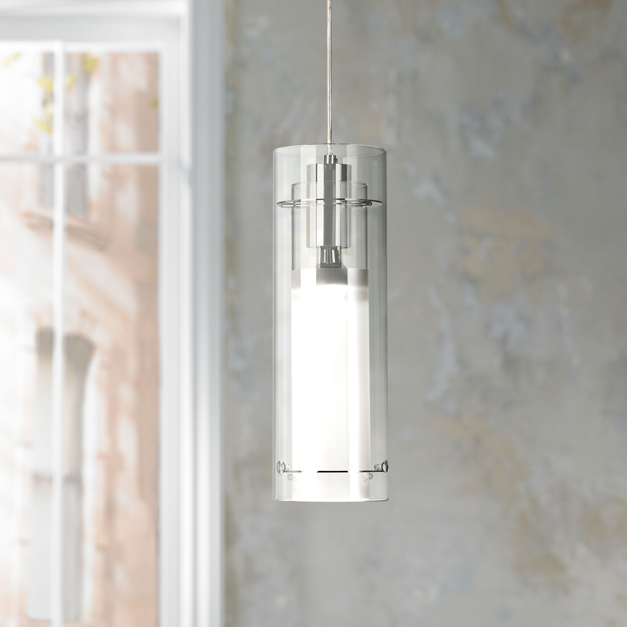 clear and frosted glass pendant light shade