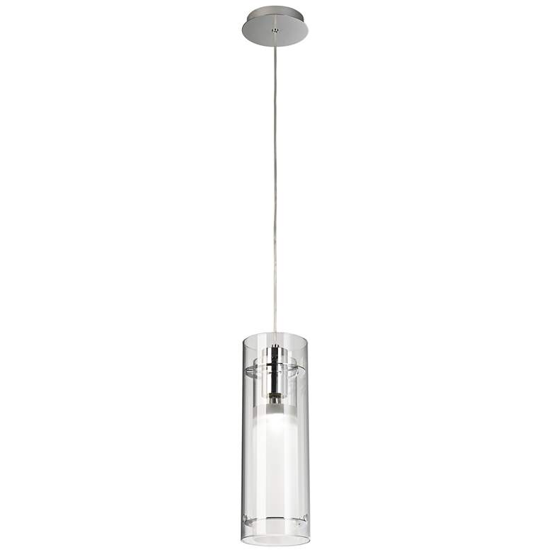 ET2 5 1/2&quot; Wide Clear Cylinder and Frosted Glass Modern Pendant Light more views