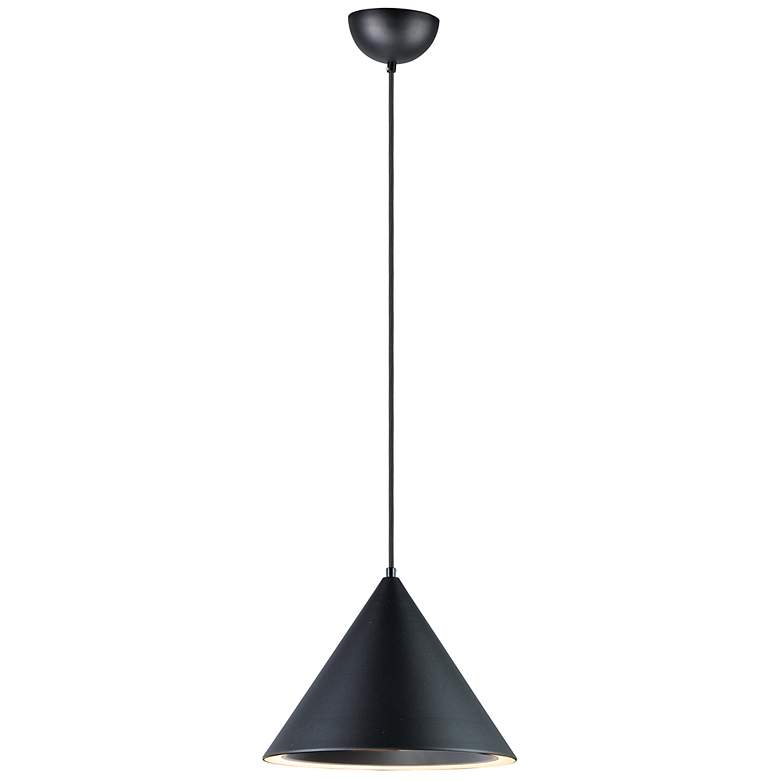 Image 2 ET2 Abyss 12 1/2" Wide Black Cone LED Pendant Light