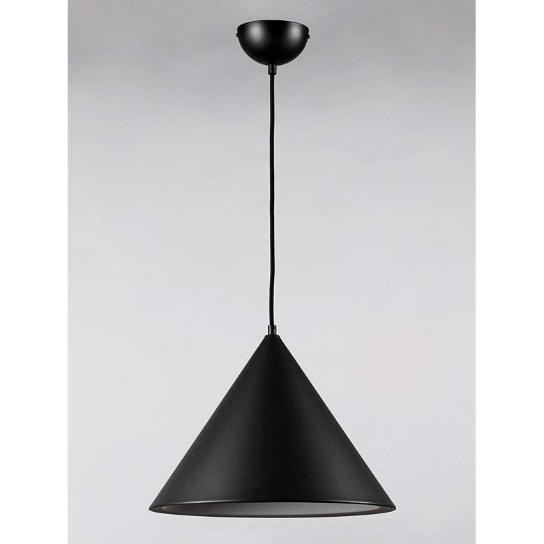 Image 3 ET2 Abyss 12 1/2" Wide Black Cone LED Pendant Light more views