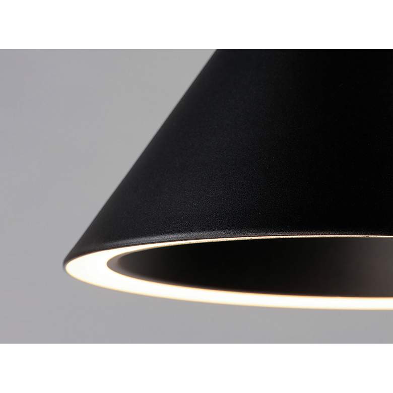Image 4 ET2 Abyss 12 1/2" Wide Black Cone LED Pendant Light more views