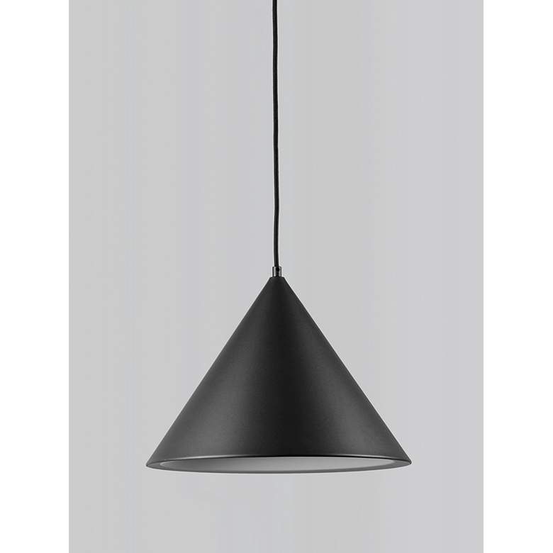 Image 5 ET2 Abyss 12 1/2" Wide Black Cone LED Pendant Light more views