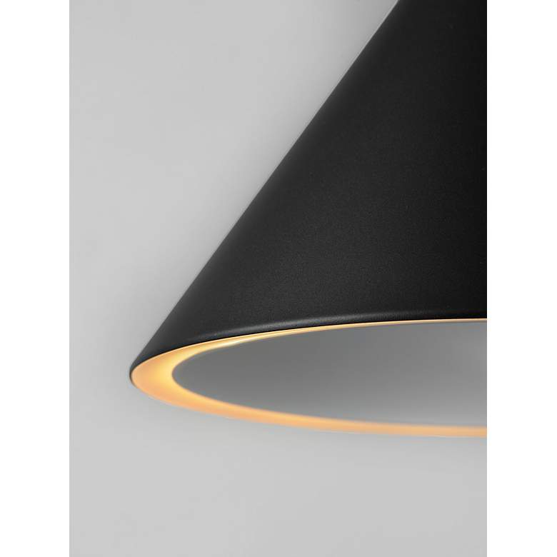 Image 7 ET2 Abyss 12 1/2" Wide Black Cone LED Pendant Light more views